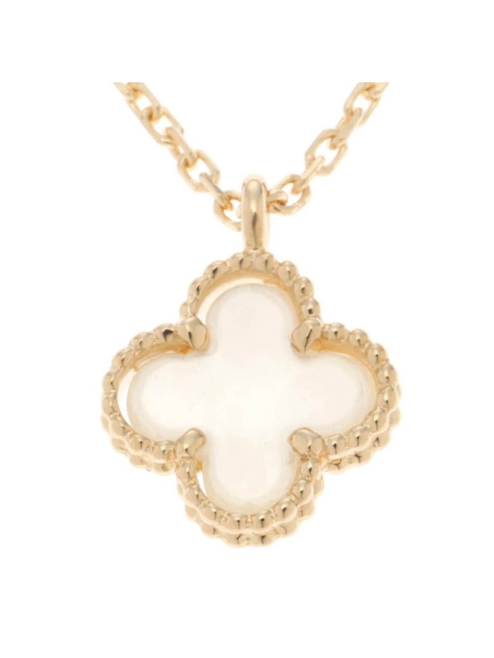 Van Cleef & Arpels Sweet Alhambra Pendant Mother of Pearl Necklace 18k Yellow